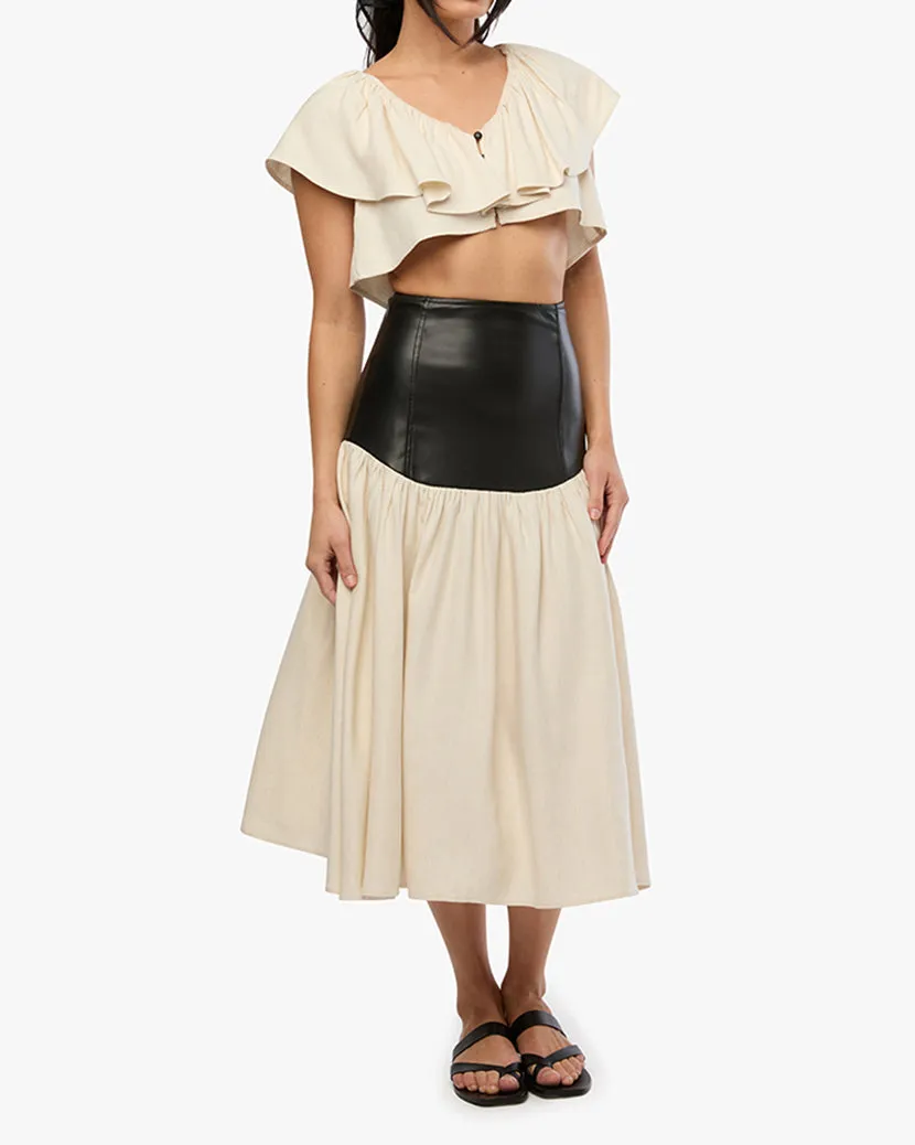 Drop Waist Midi Skirt