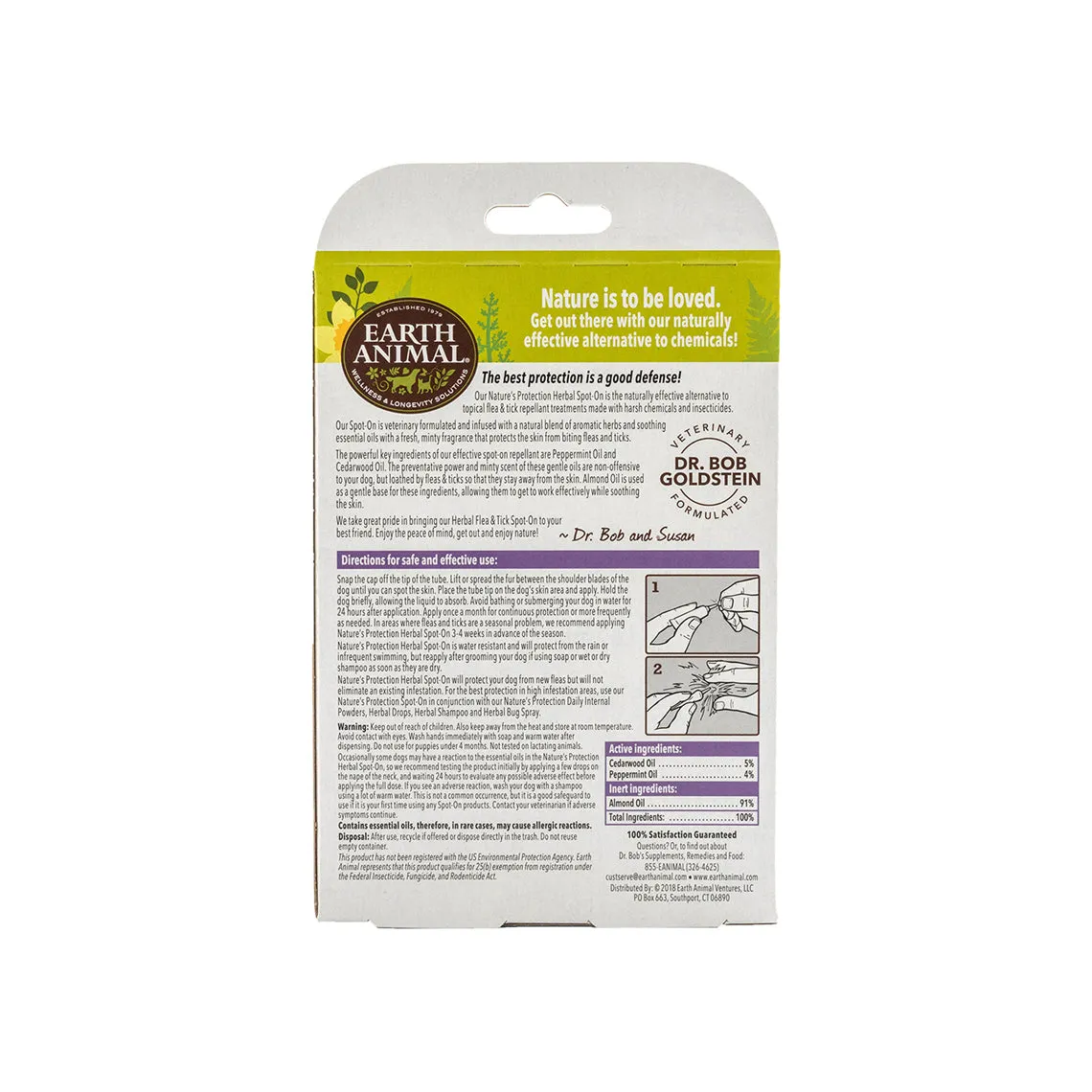 Earth Animal Nature's Protection Flea & Tick Spot On for Dogs