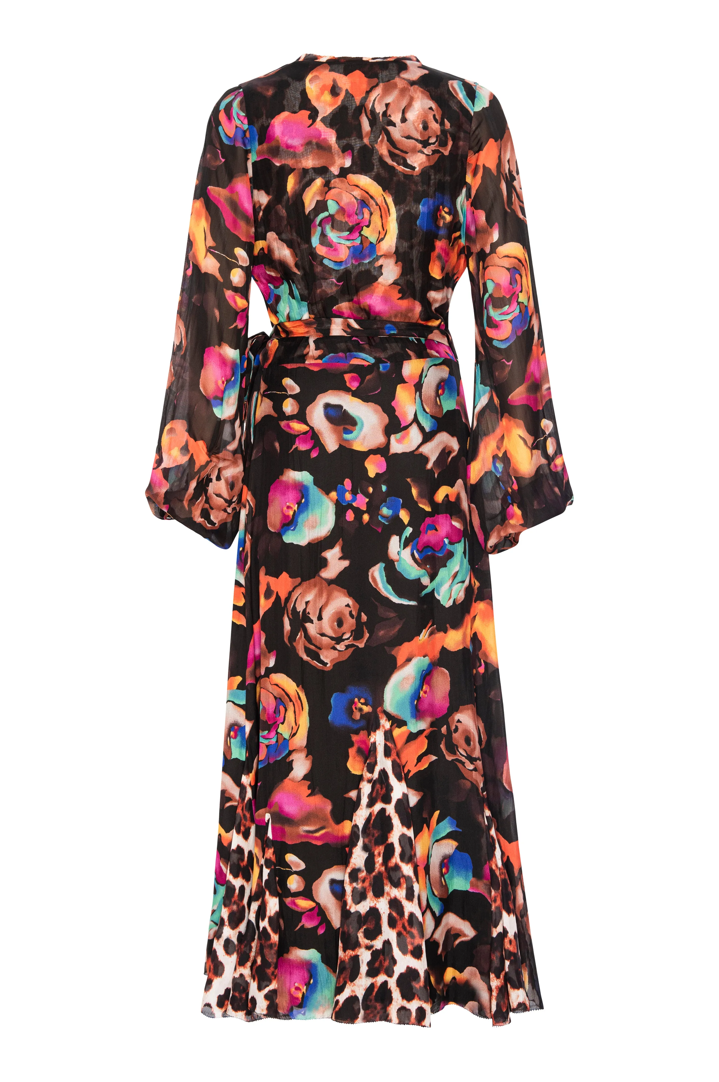 Electric Garden Wrap Dress