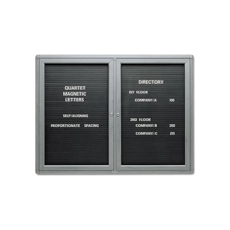 Enclosed Magnetic Directory Board w/ Doors, Gray Frame