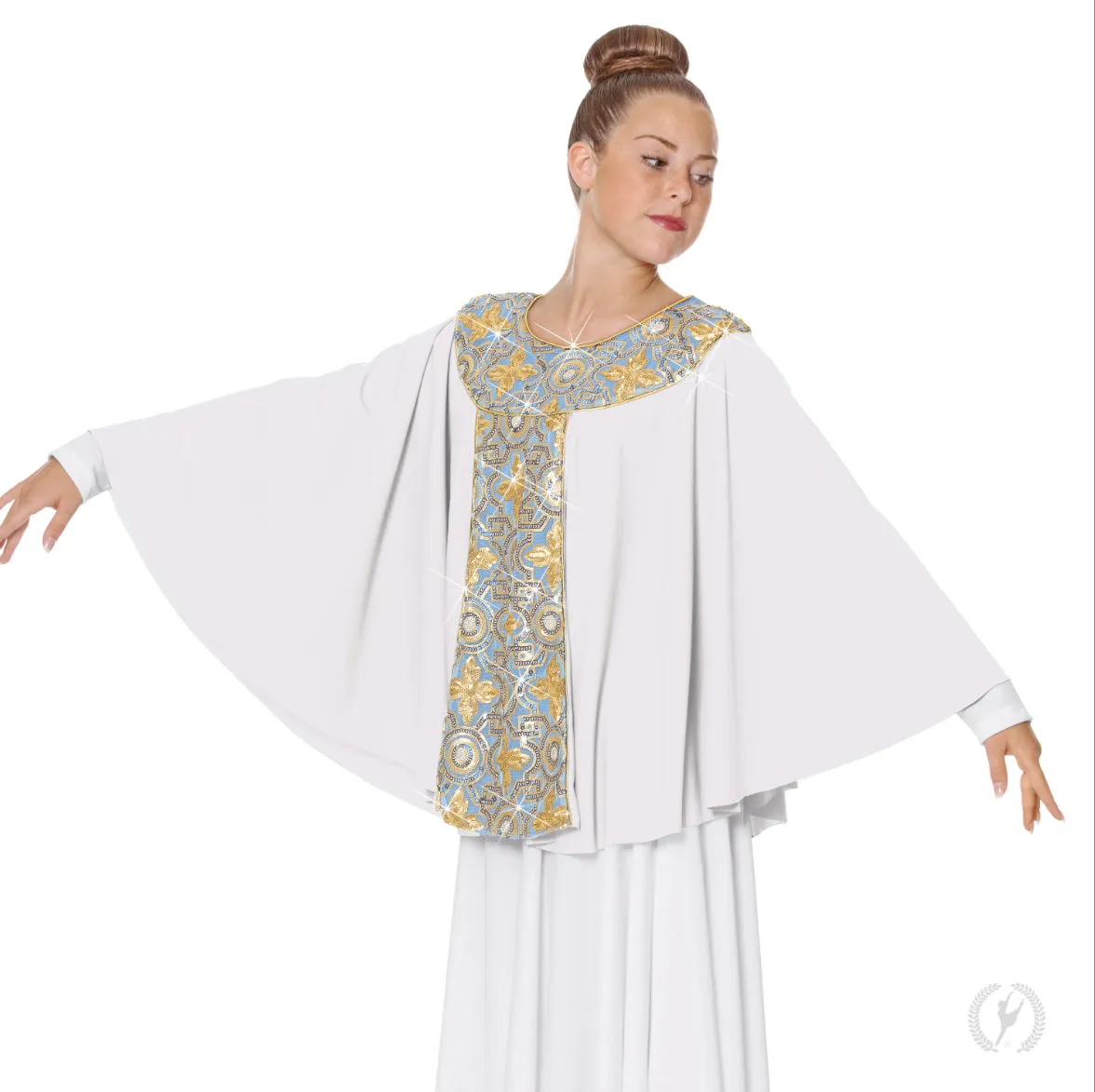 Eurotard - Women’s Tabernacle Praise Cape (81117) - White/Gold