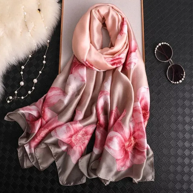 Fashion Silk Scarf Printed Bandana Shawl #LZ024