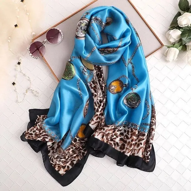 Fashion Silk Scarf Printed Bandana Shawl #LZ024