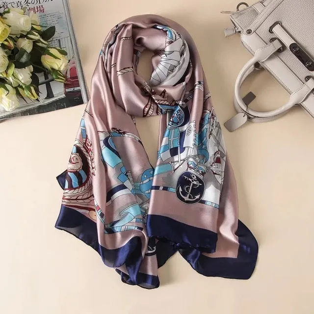 Fashion Silk Scarf Printed Bandana Shawl #LZ024