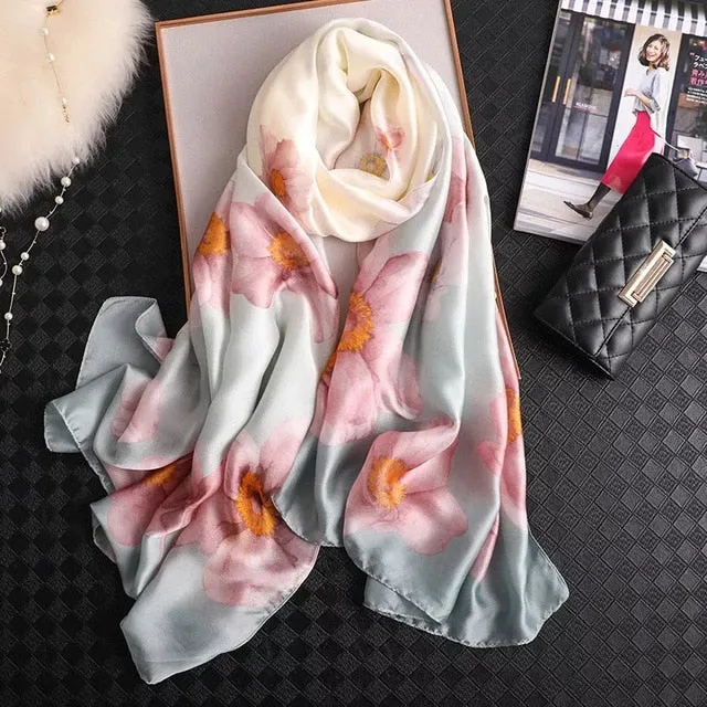 Fashion Silk Scarf Printed Bandana Shawl #LZ024