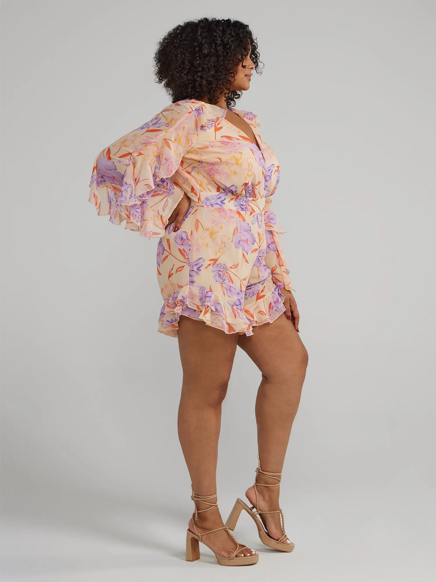 Fashion To Figure - Ruffle Detail Floral Romper