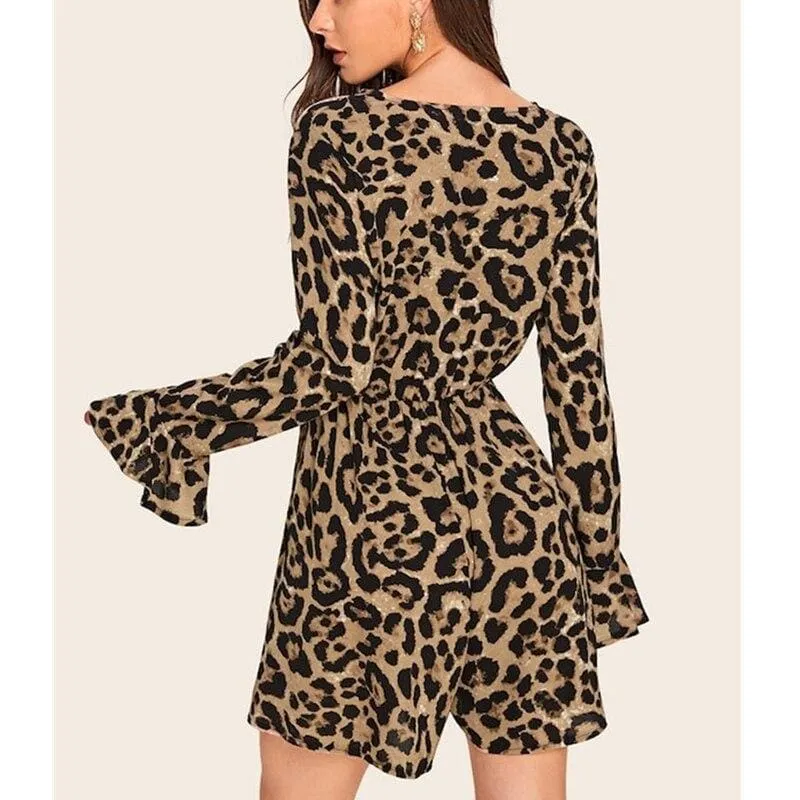 FashionSierra - New Fashion Women Long Sleeve Leopard Dress Elegant Loose Tunic Evening Party Dress Ladies Clothing Streetwear