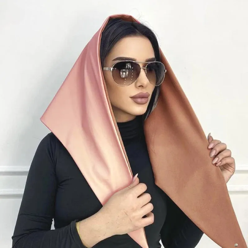 Faux Leather handkerchief Scarf