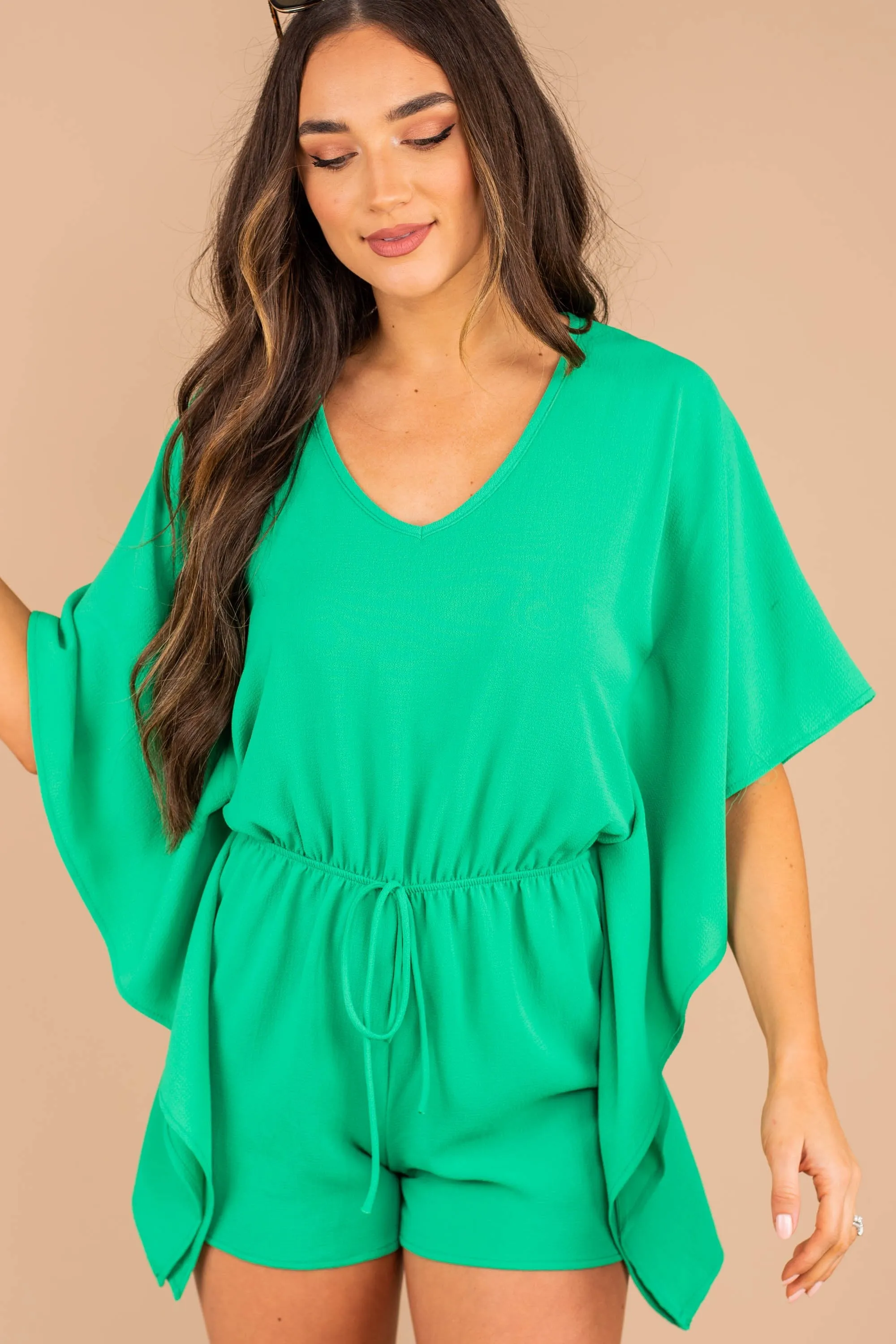 Feeling So Fun Emerald Green Romper