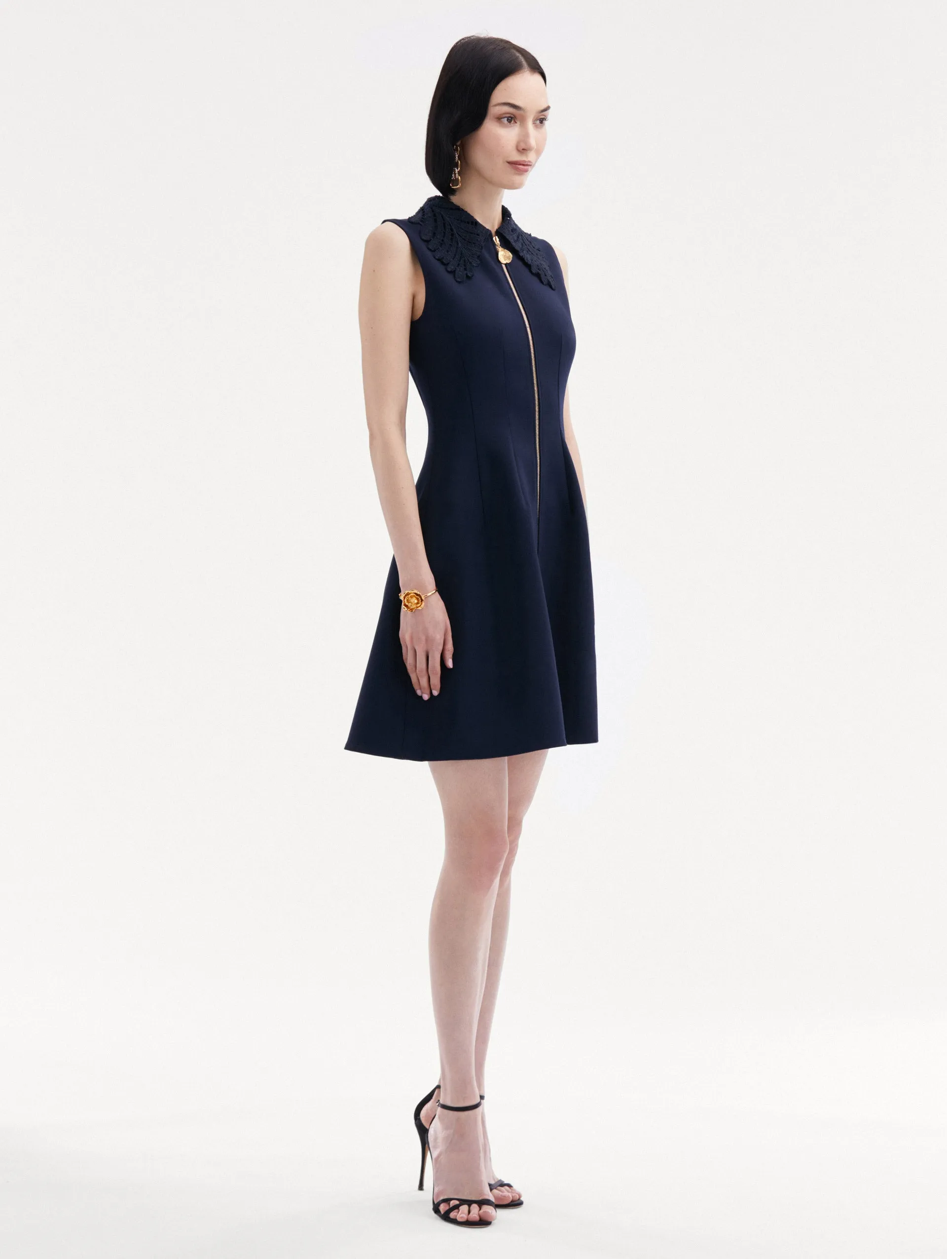 Fern Collar Zip-Front Dress