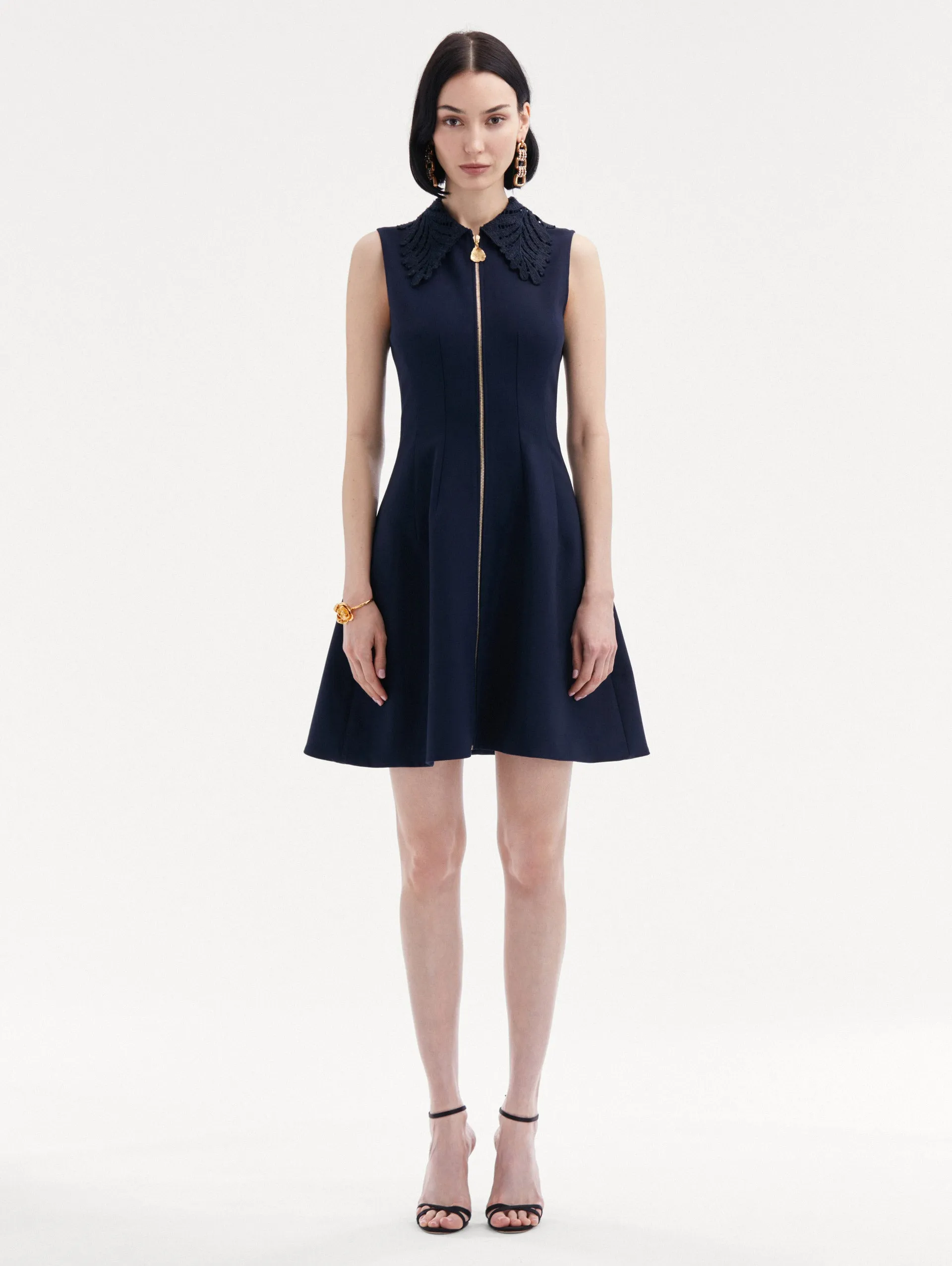 Fern Collar Zip-Front Dress