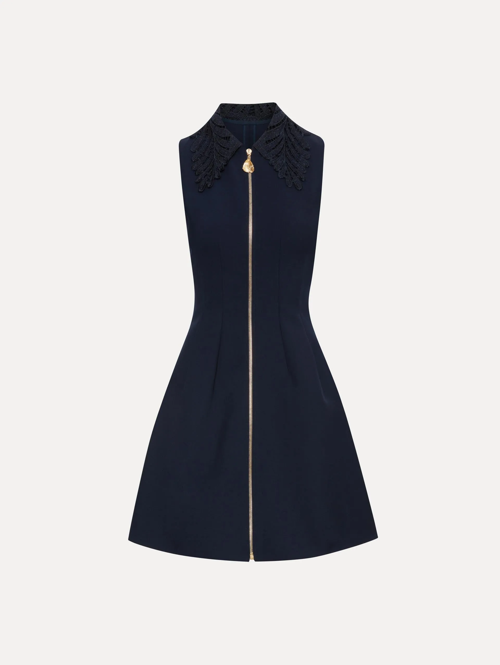 Fern Collar Zip-Front Dress