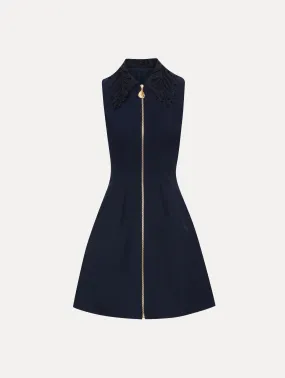 Fern Collar Zip-Front Dress