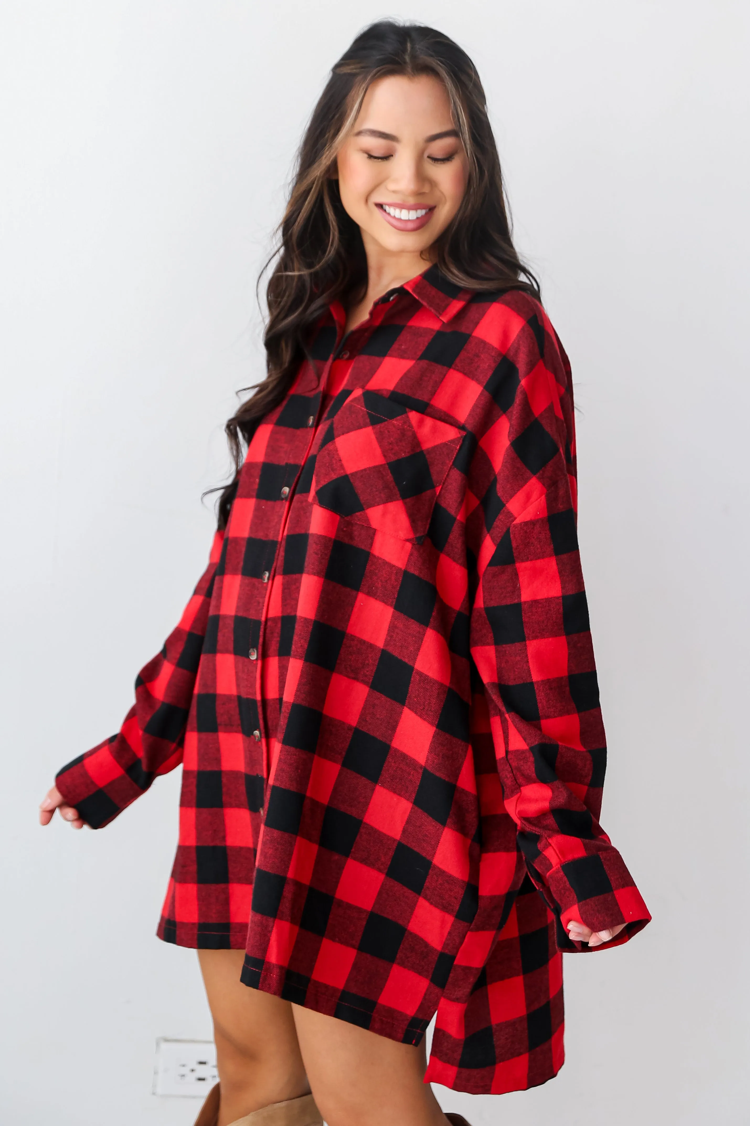 FINAL SALE - Kennedy Buffalo Check Plaid Oversized Flannel - DOORBUSTER