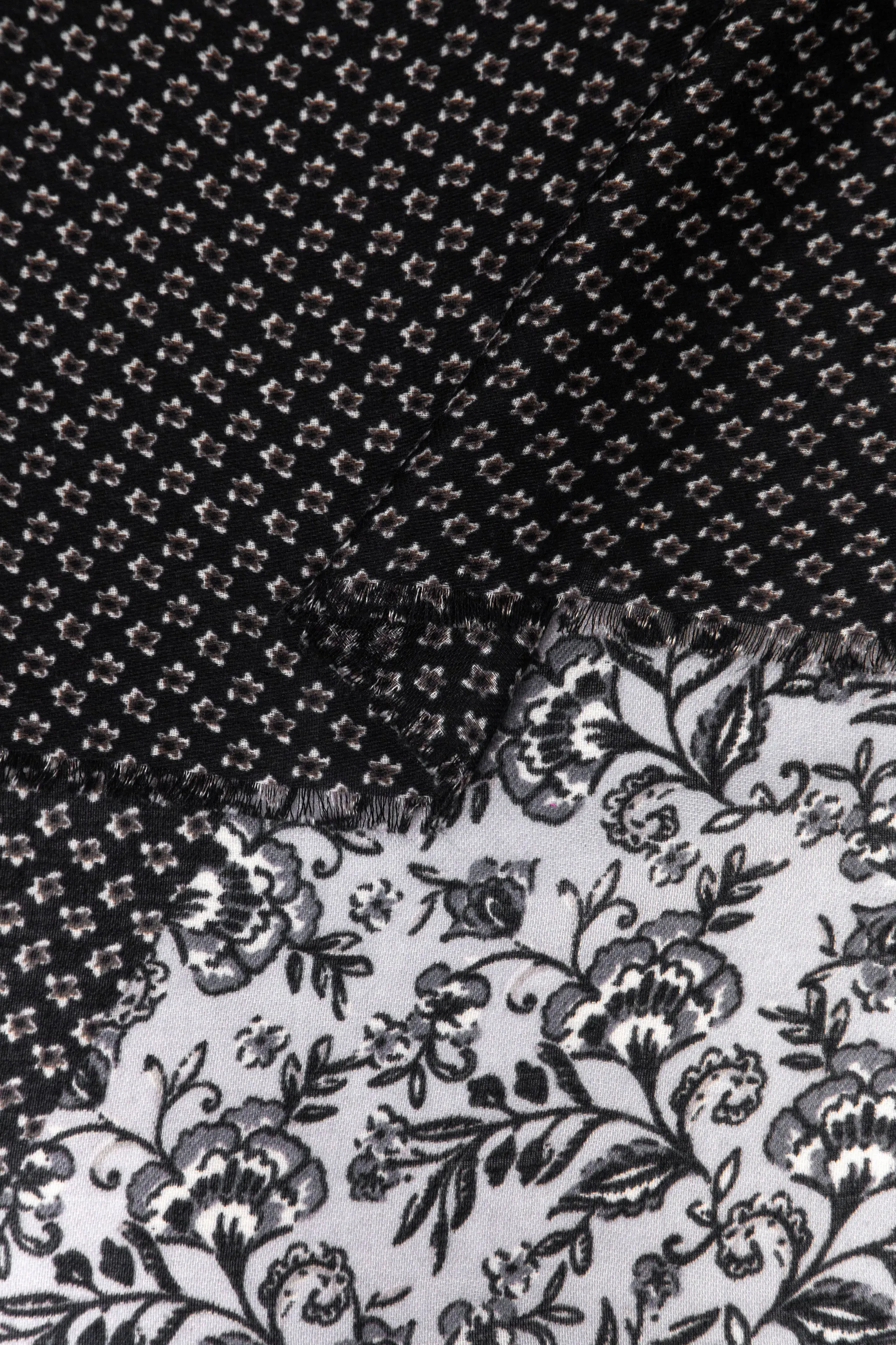 Flora Lightweight Scarf - Black, Indian Floral