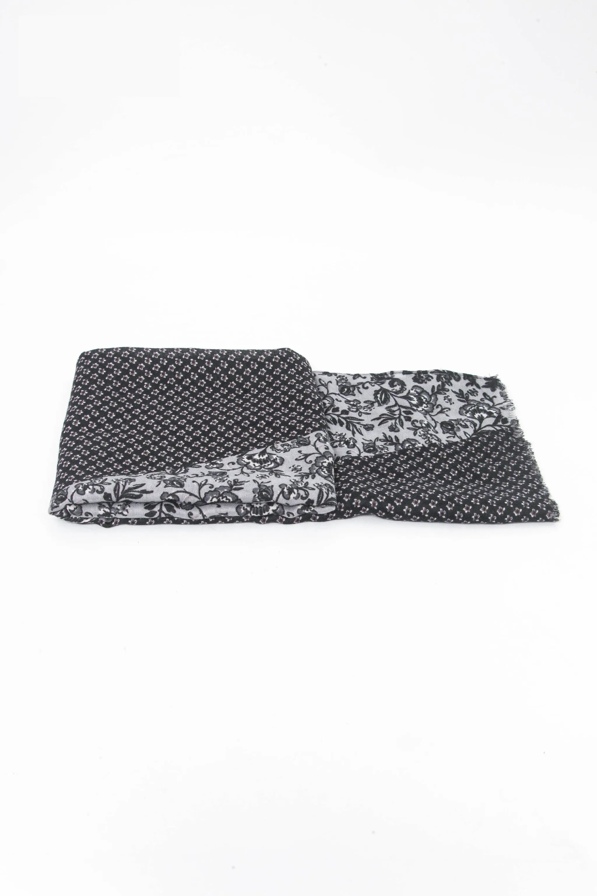 Flora Lightweight Scarf - Black, Indian Floral