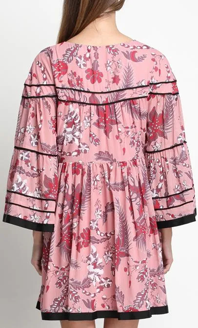 Floral-Print Pink Mini Tunic Dress *Limited Stock*