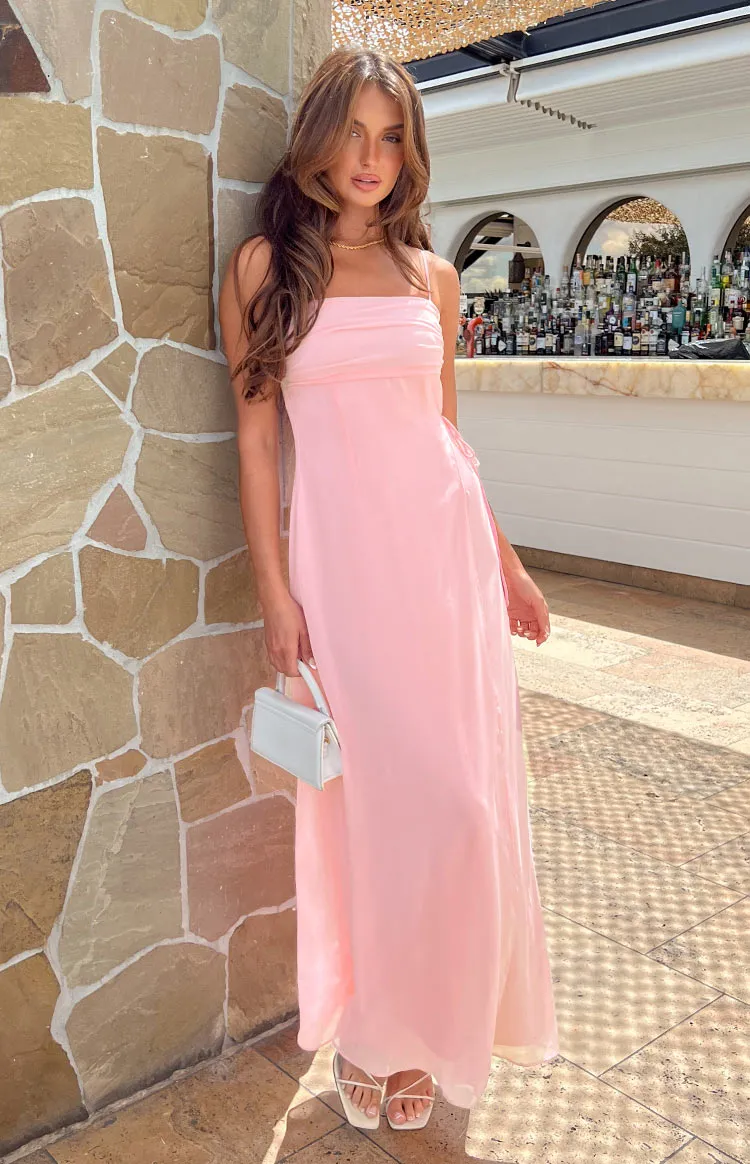 Flossie Pink Maxi Sleeveless Dress