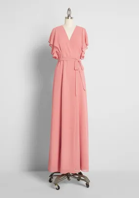 Fluttering of My Heart Maxi Wrap Dress