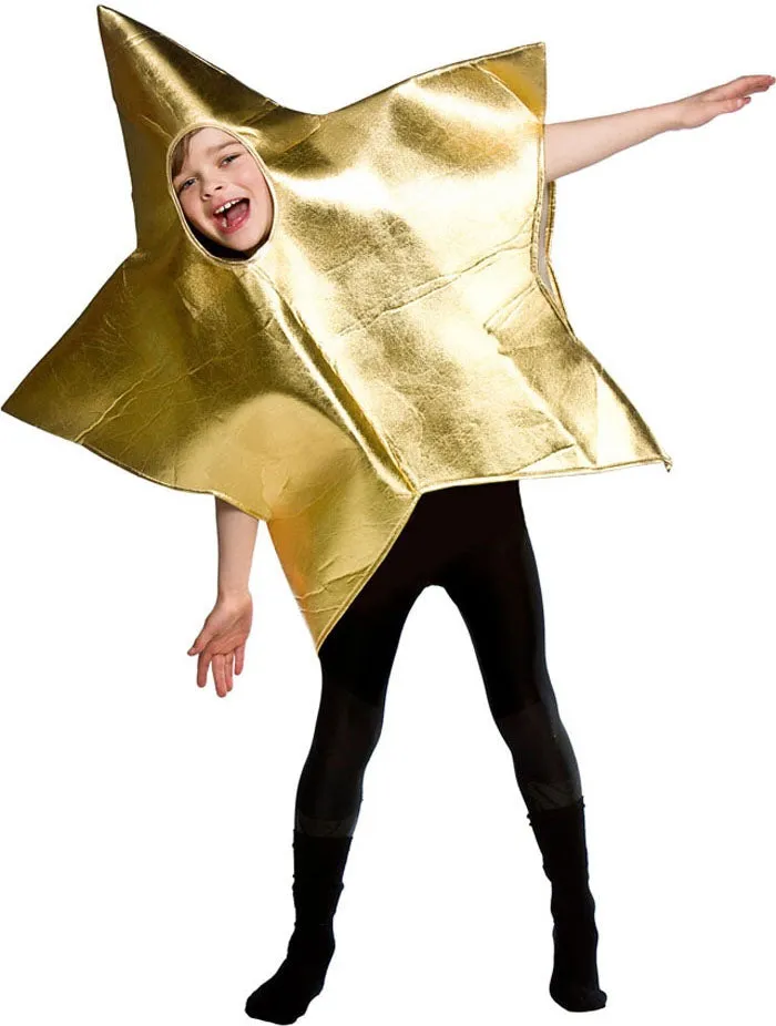 Girls Boys Gold Star Nativity Christmas Costume