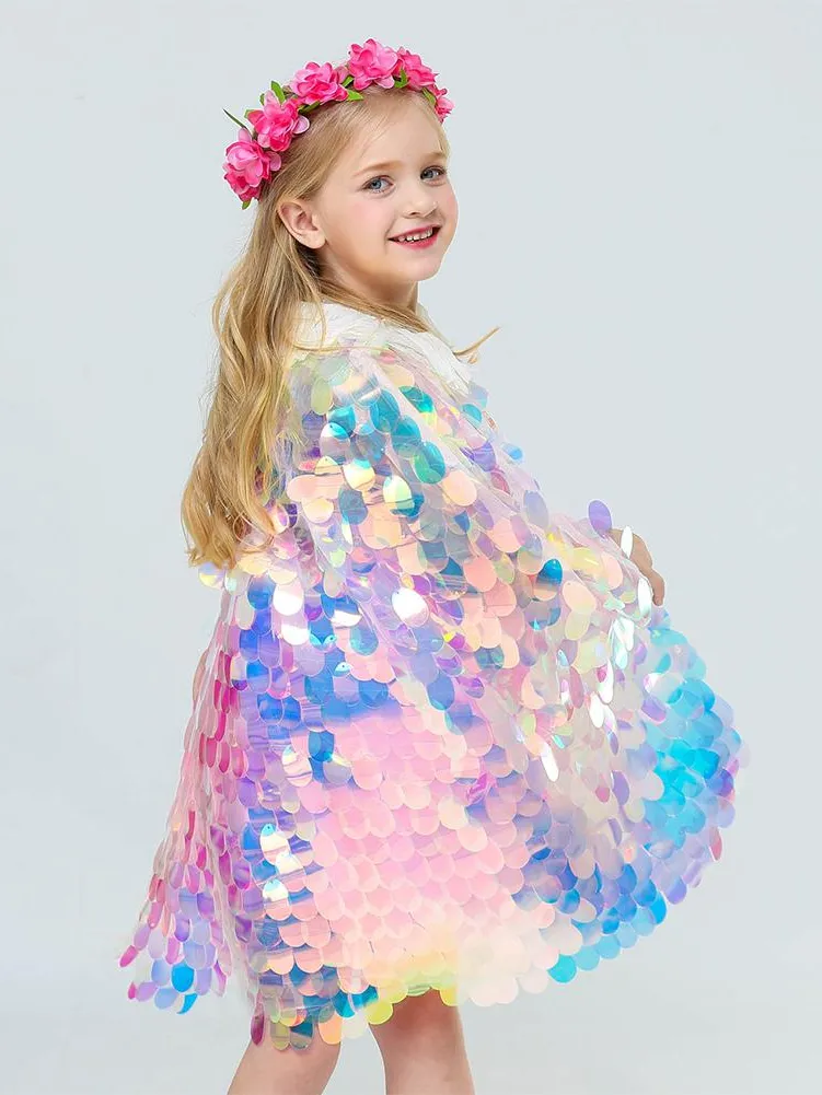 Girls Sequin Mermaid Cape