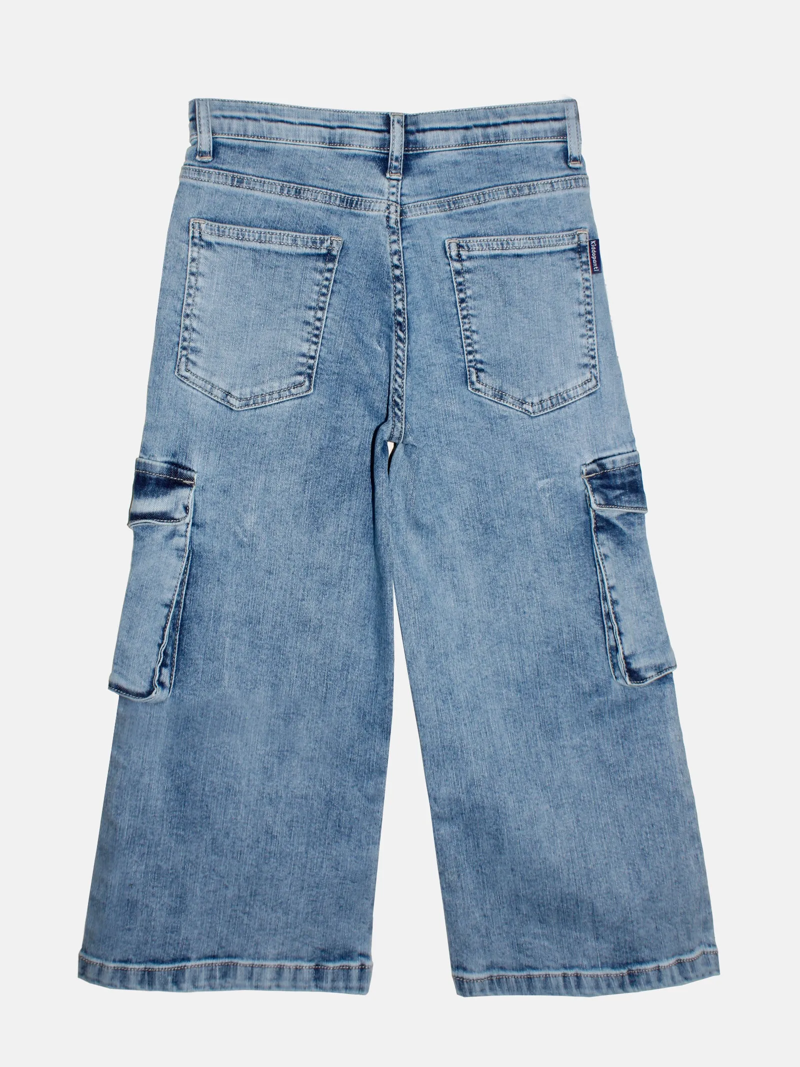 Girls Wide Leg Cargo Jeans pant