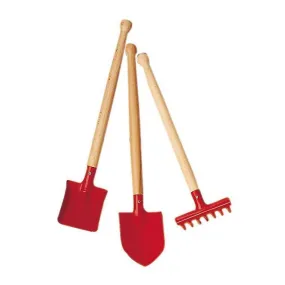 Gluckskafer metal garden tool set - red