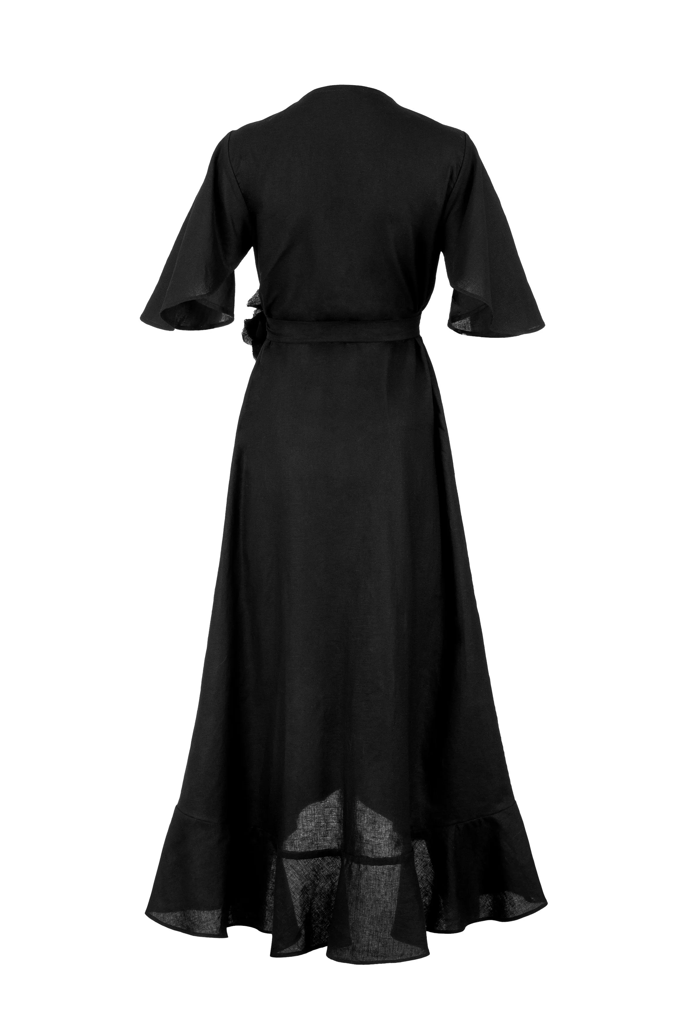 Gol Wrap Dress - Black