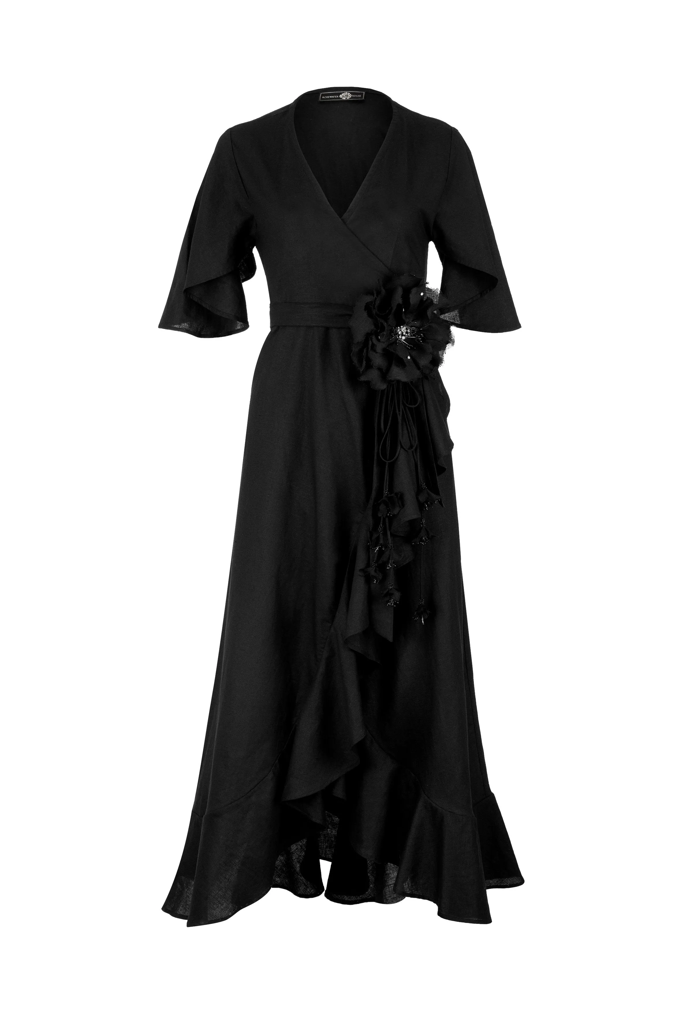 Gol Wrap Dress - Black