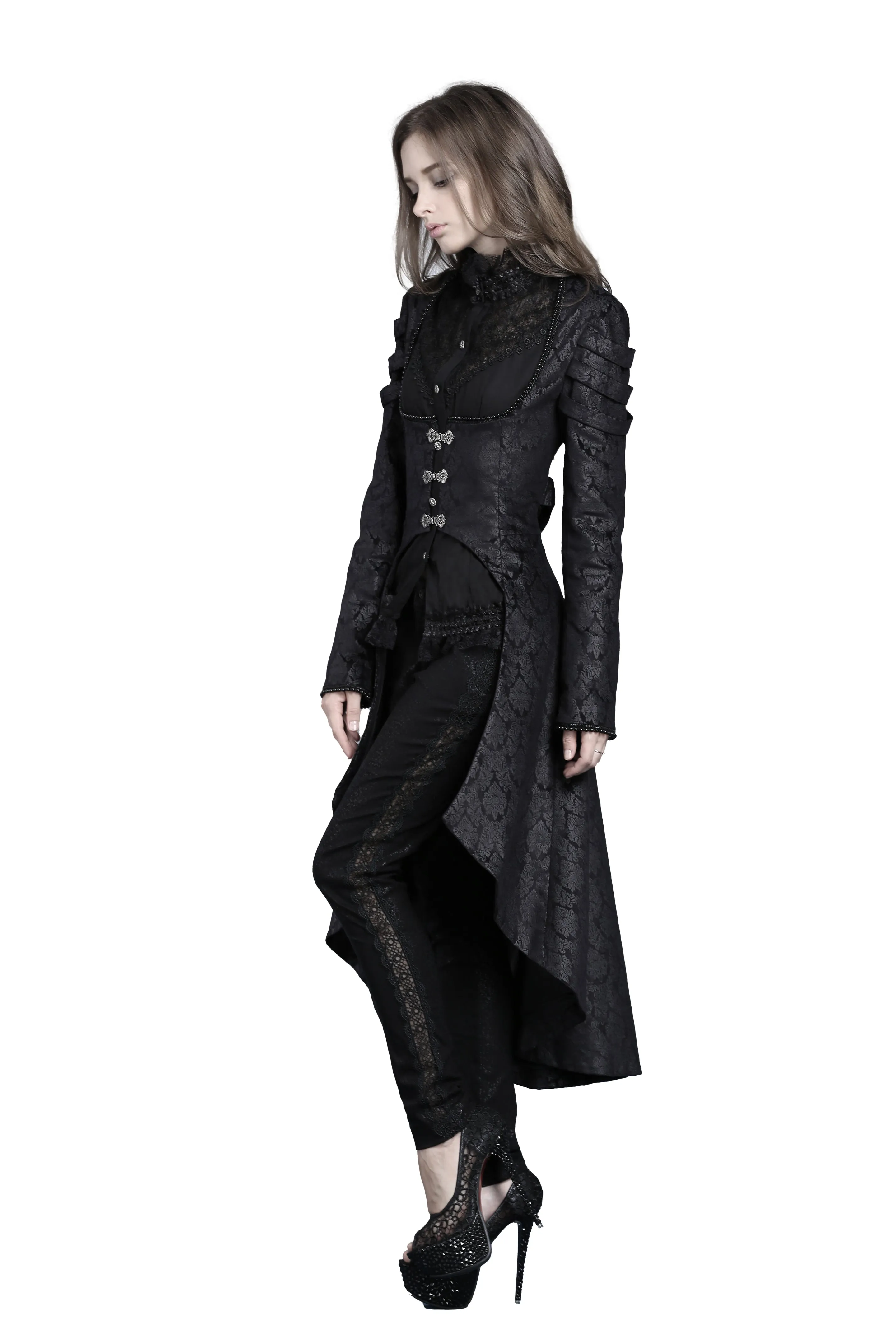 Gothic floor-length cocktail gown jacket coat JW091