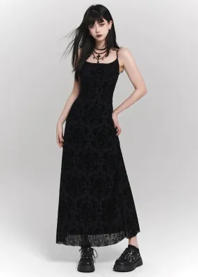 Gothic Velvet Maxi Dress