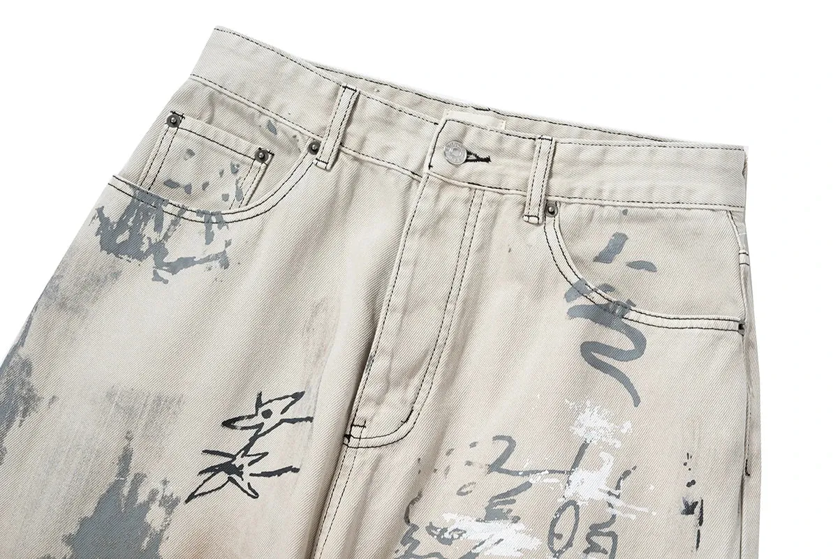 Graffiti | Retro Handmade Graffiti Baggy Jeans