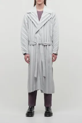 Homme Plissé Issey Miyake Edge Coat Light in Light Grey