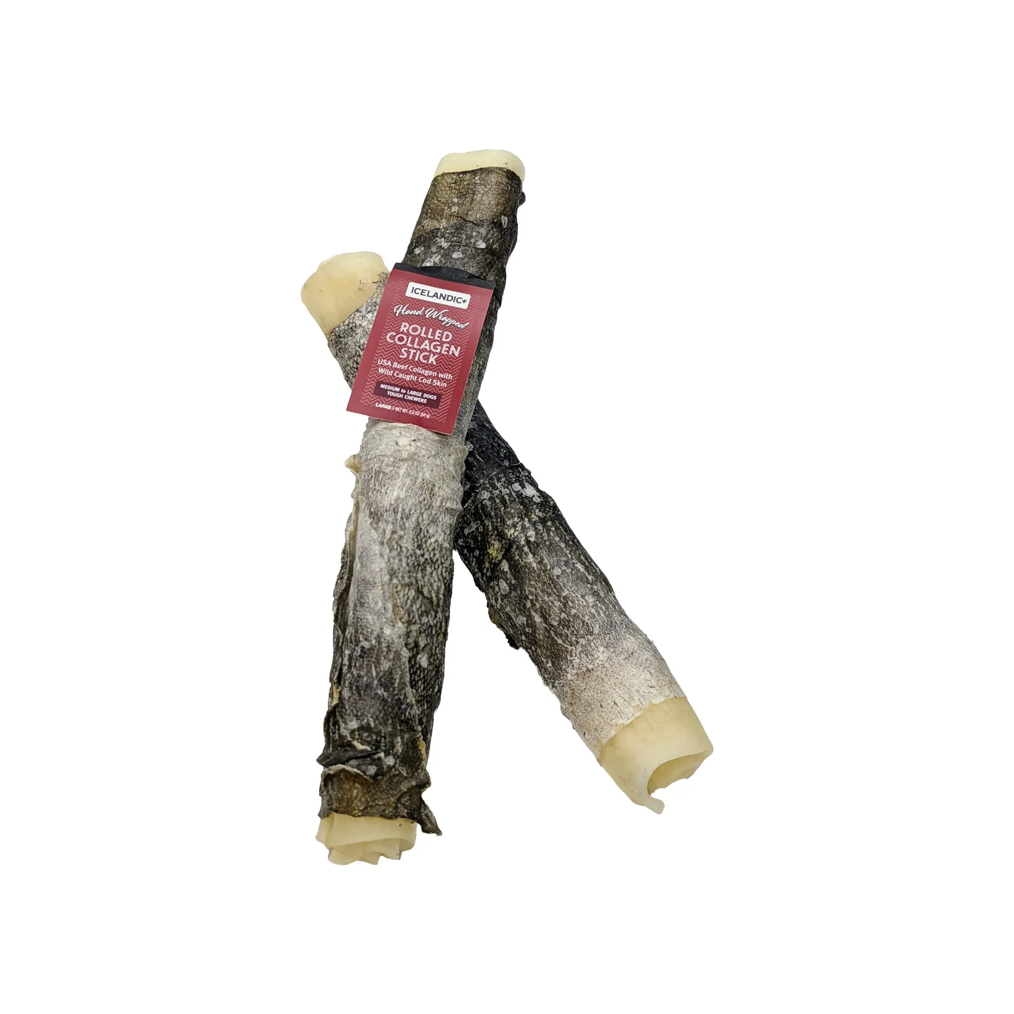 Icelandic  Beef Rolled Collagen Stick Dog Chew with Wrapped Fish