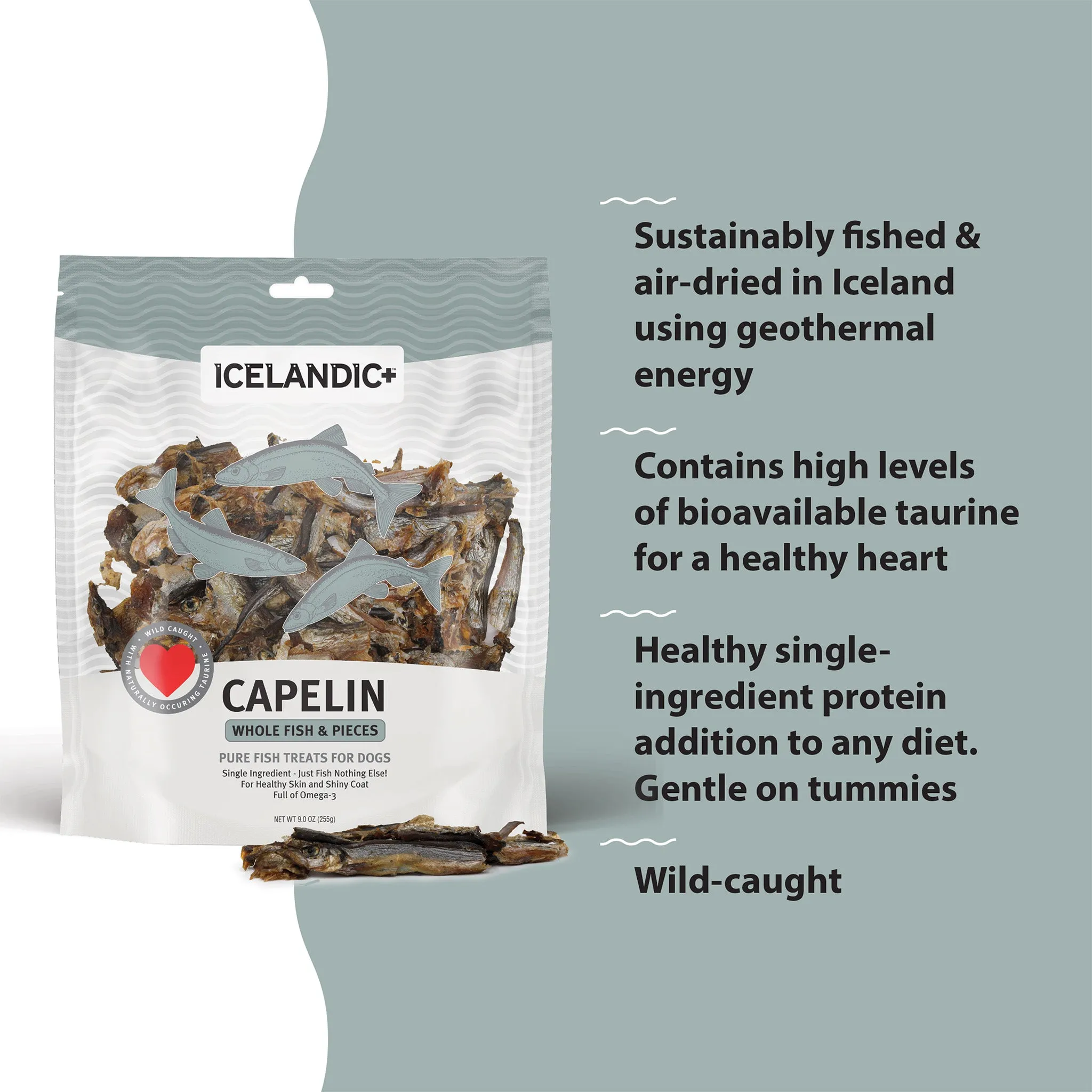 Icelandic  Capelin Whole Fish & Pieces Dog Treats