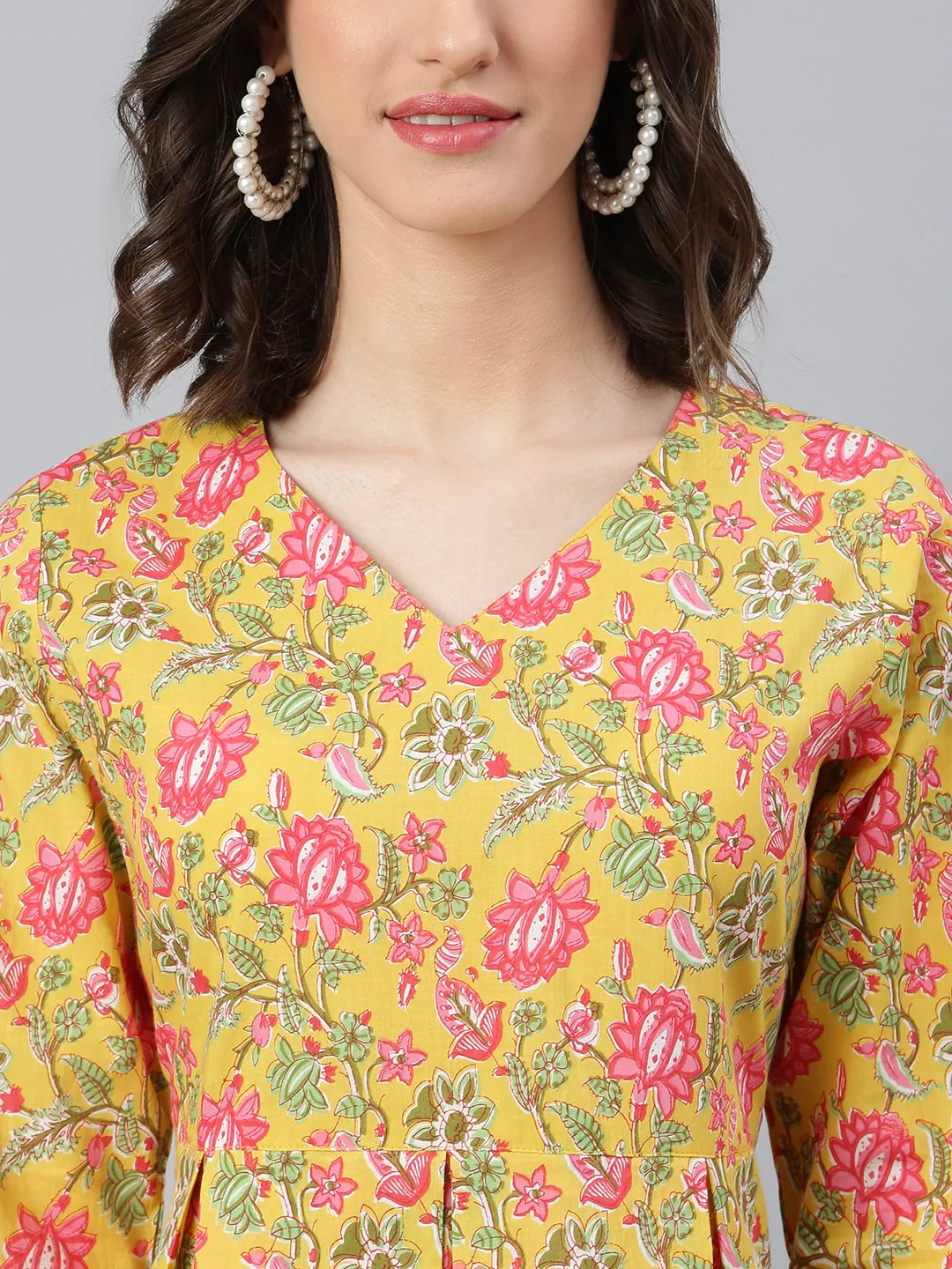 Idalia Yellow Printed Floral Dress