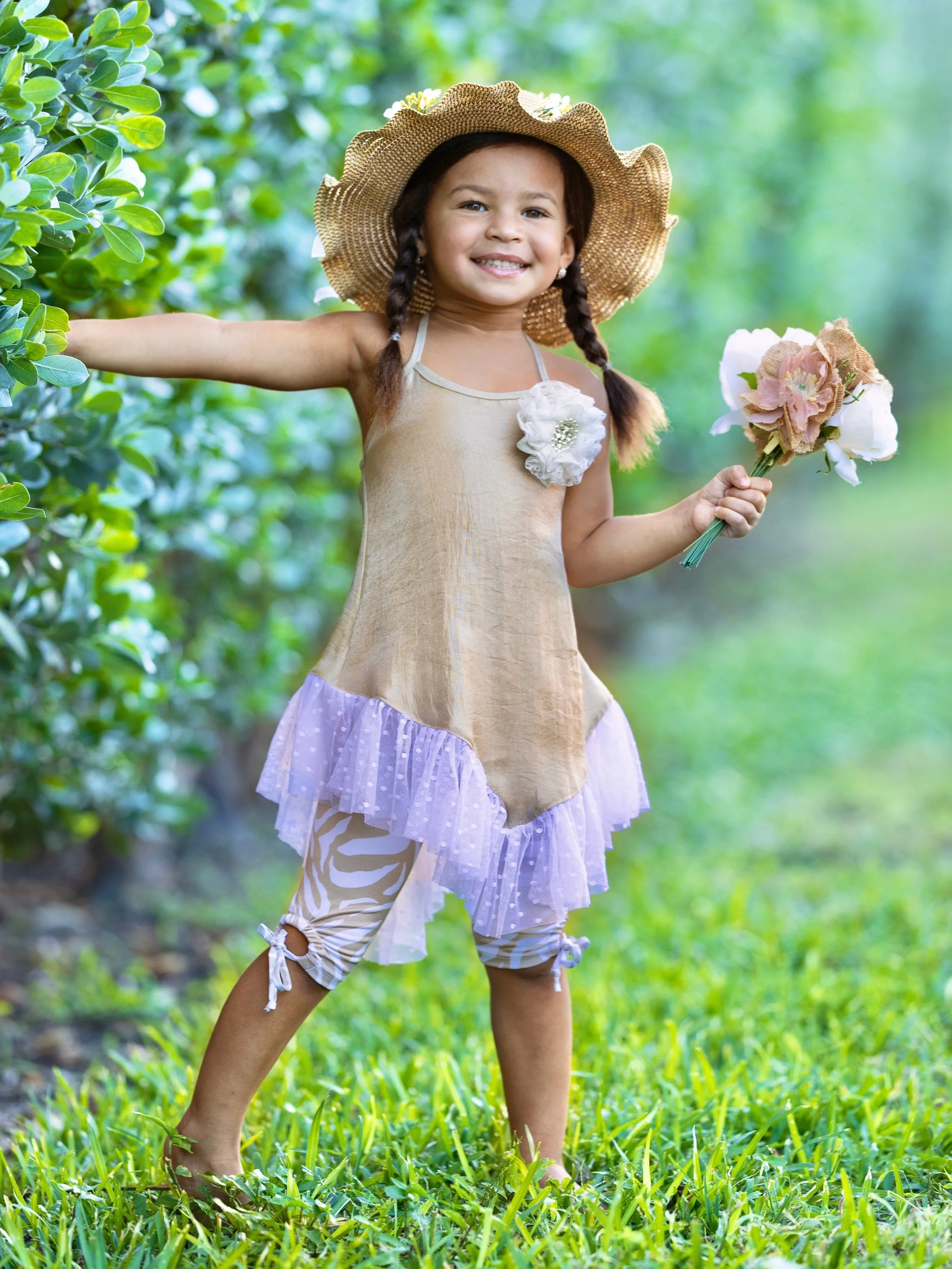 In My Garden Drawstring Capris Legging Set