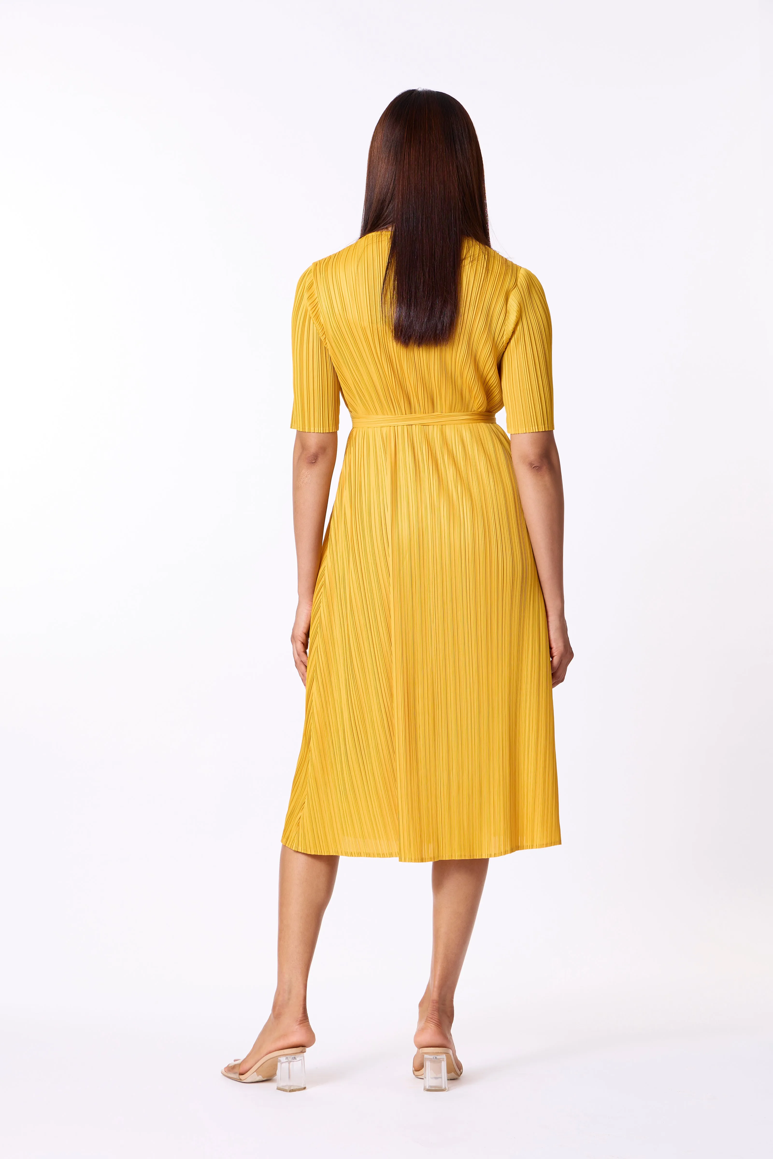 Isabella Wrap Dress - Yellow