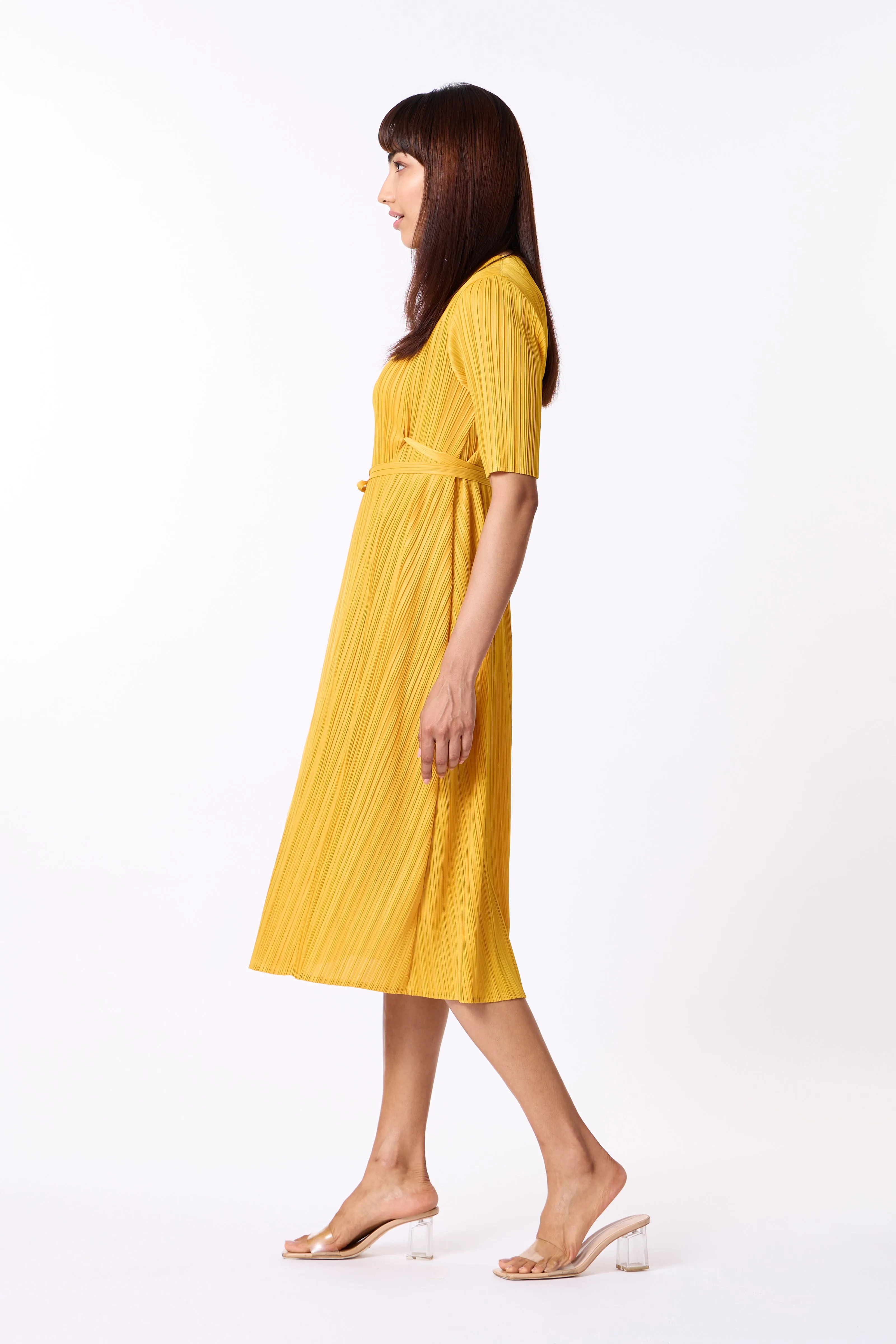 Isabella Wrap Dress - Yellow