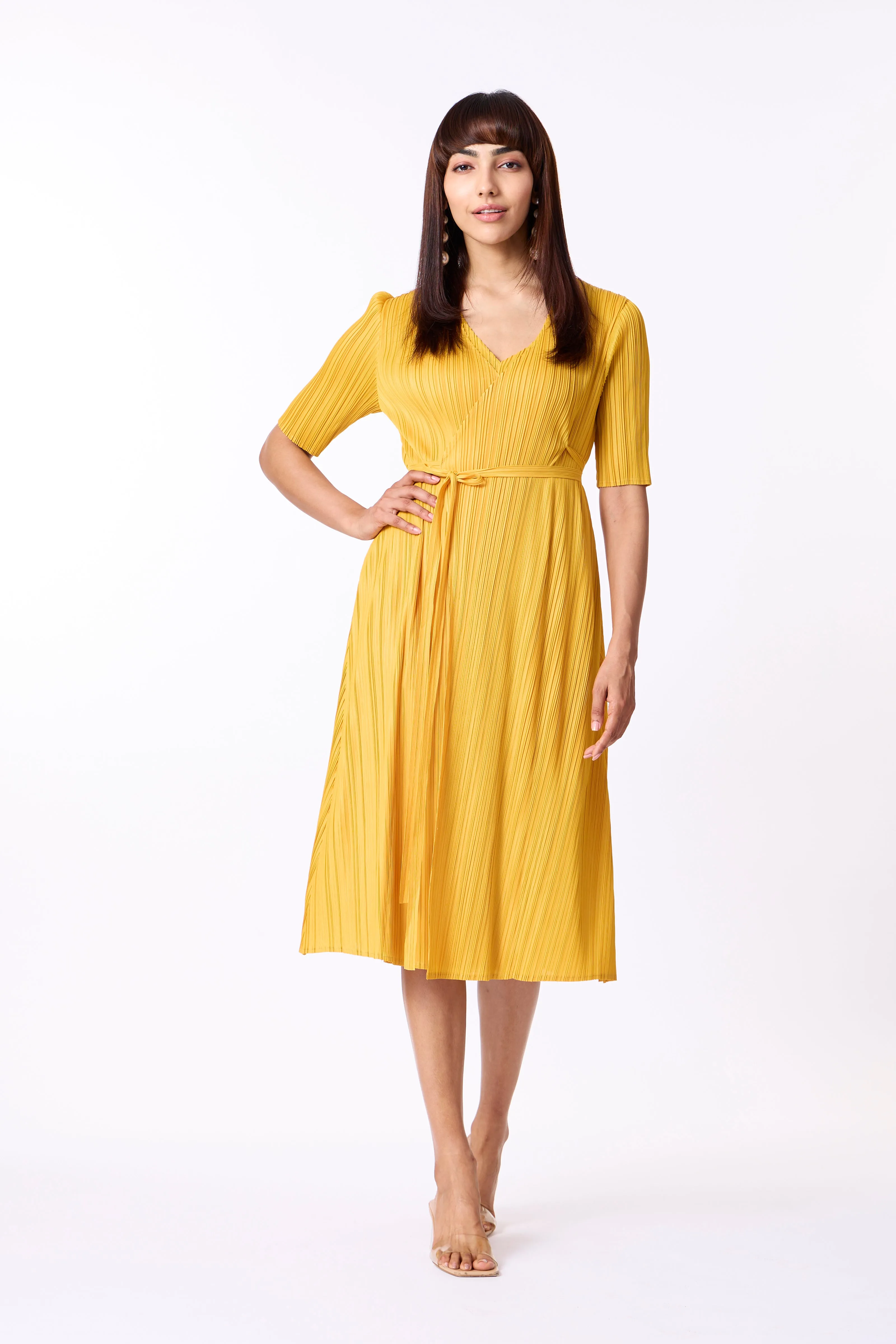 Isabella Wrap Dress - Yellow