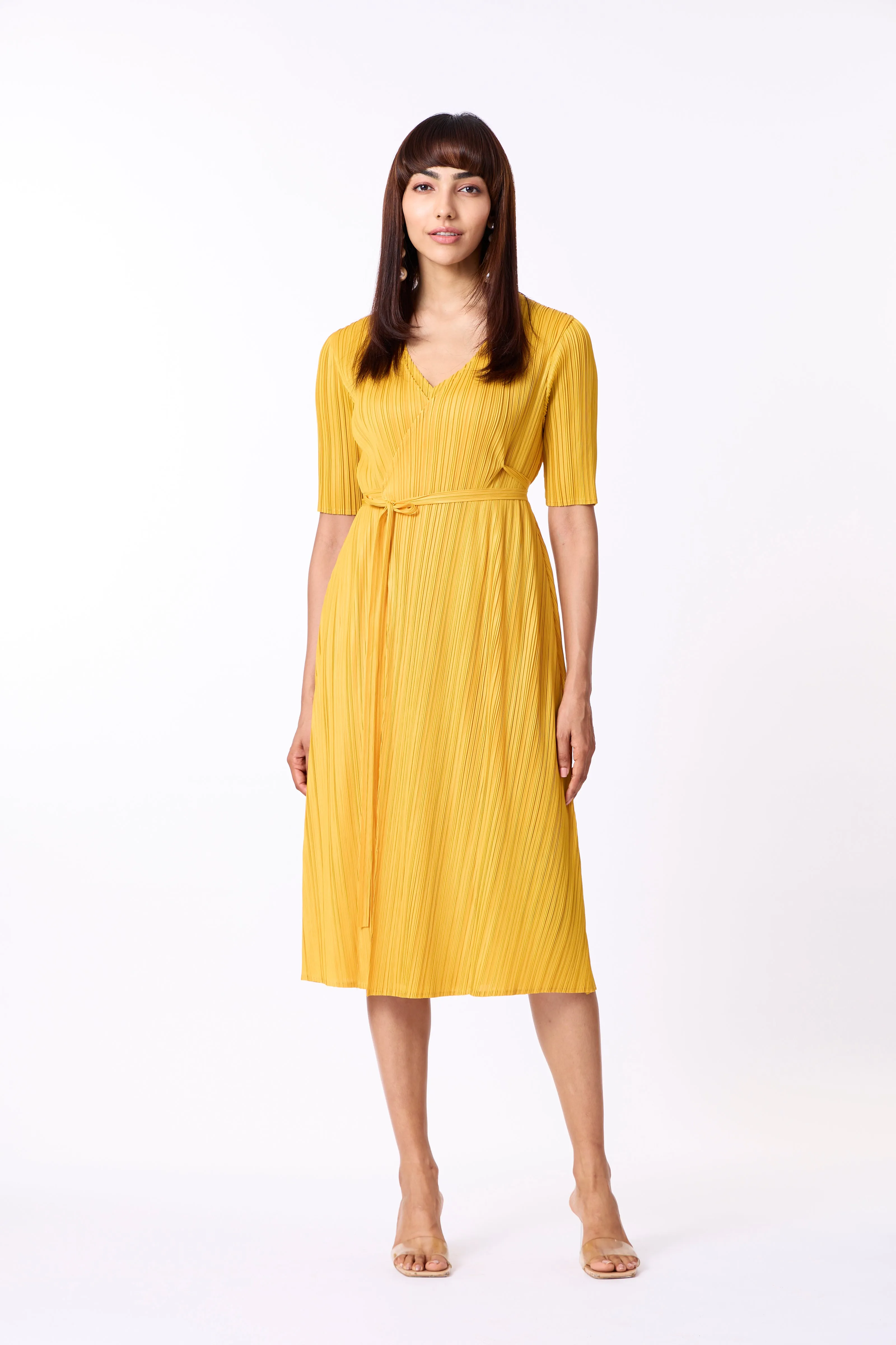 Isabella Wrap Dress - Yellow