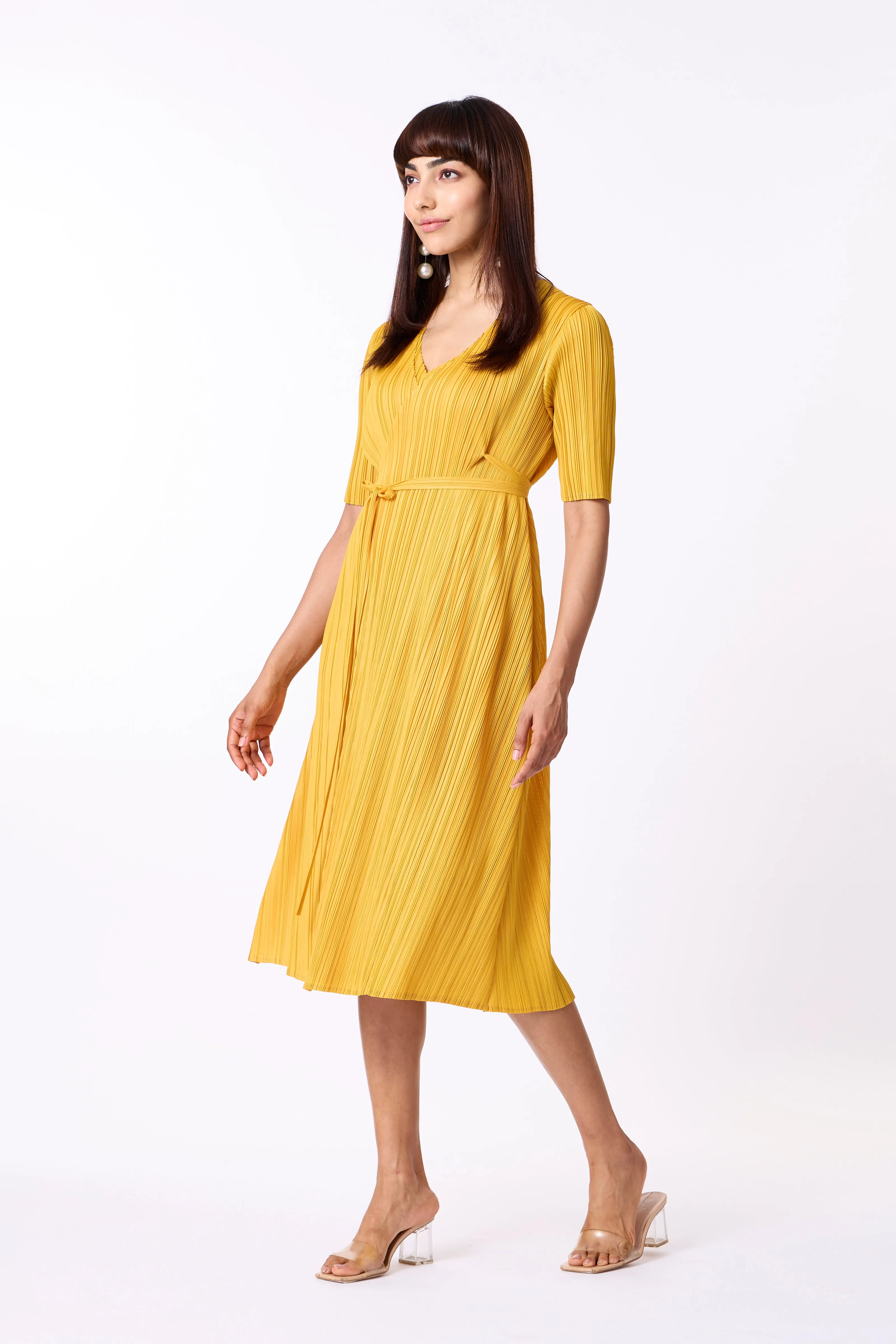 Isabella Wrap Dress - Yellow