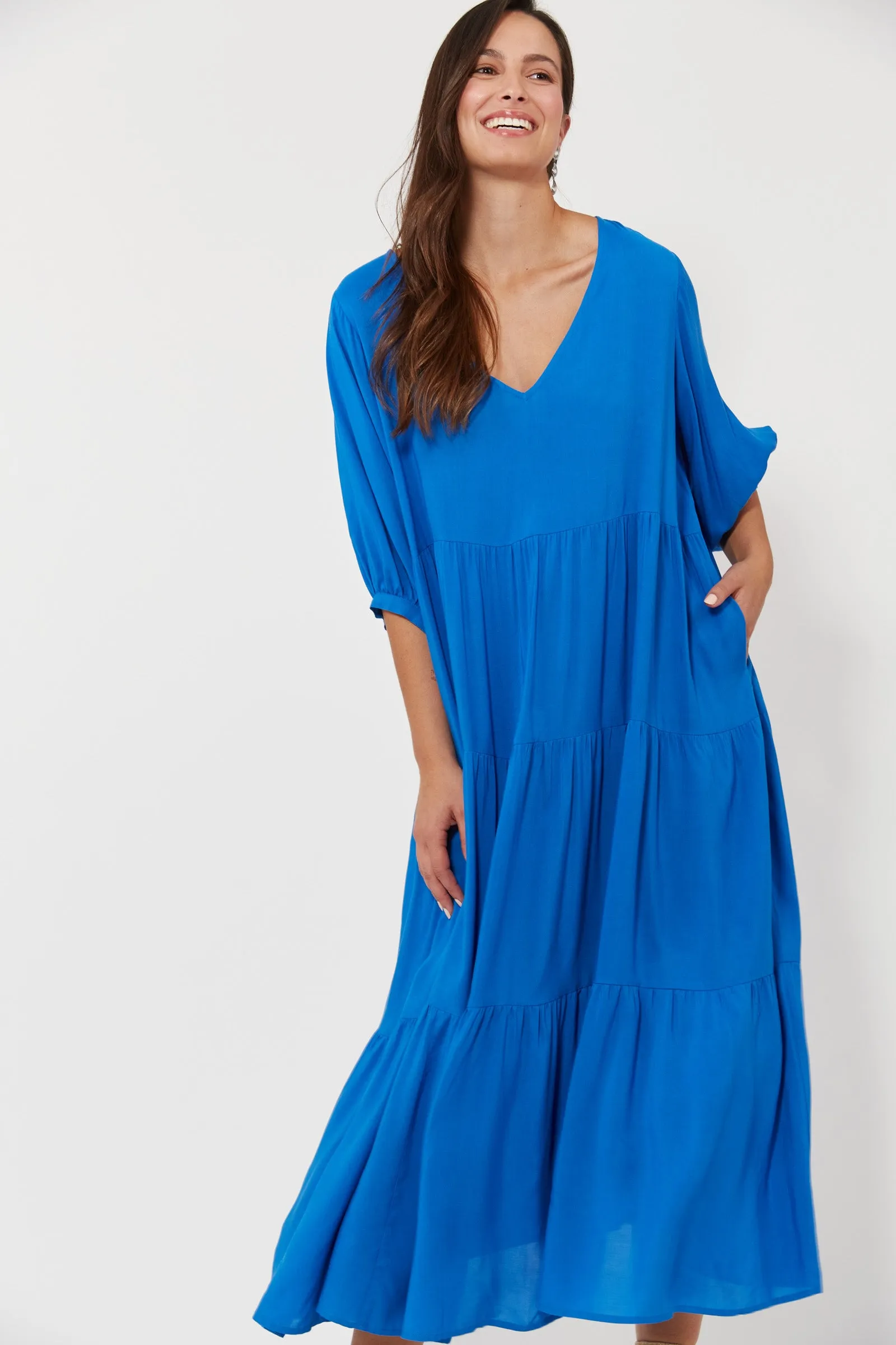 Isola Tiered Maxi Dress, Baia