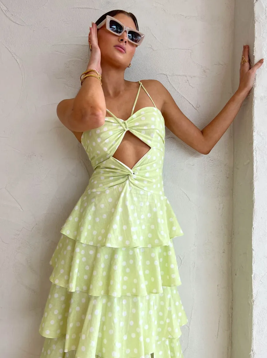 Issy Hope Floats Dress in Key Lime Dot