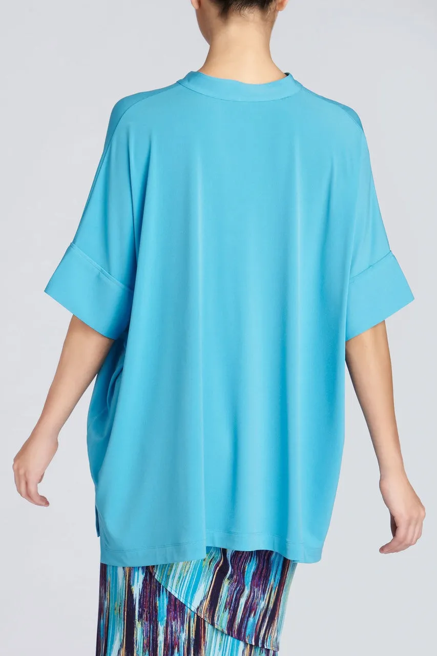 Jersey Solid Cuffed Caftan Tunic