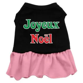 Joyeux Noel Screen Print Dress Black with Pink XL (16)