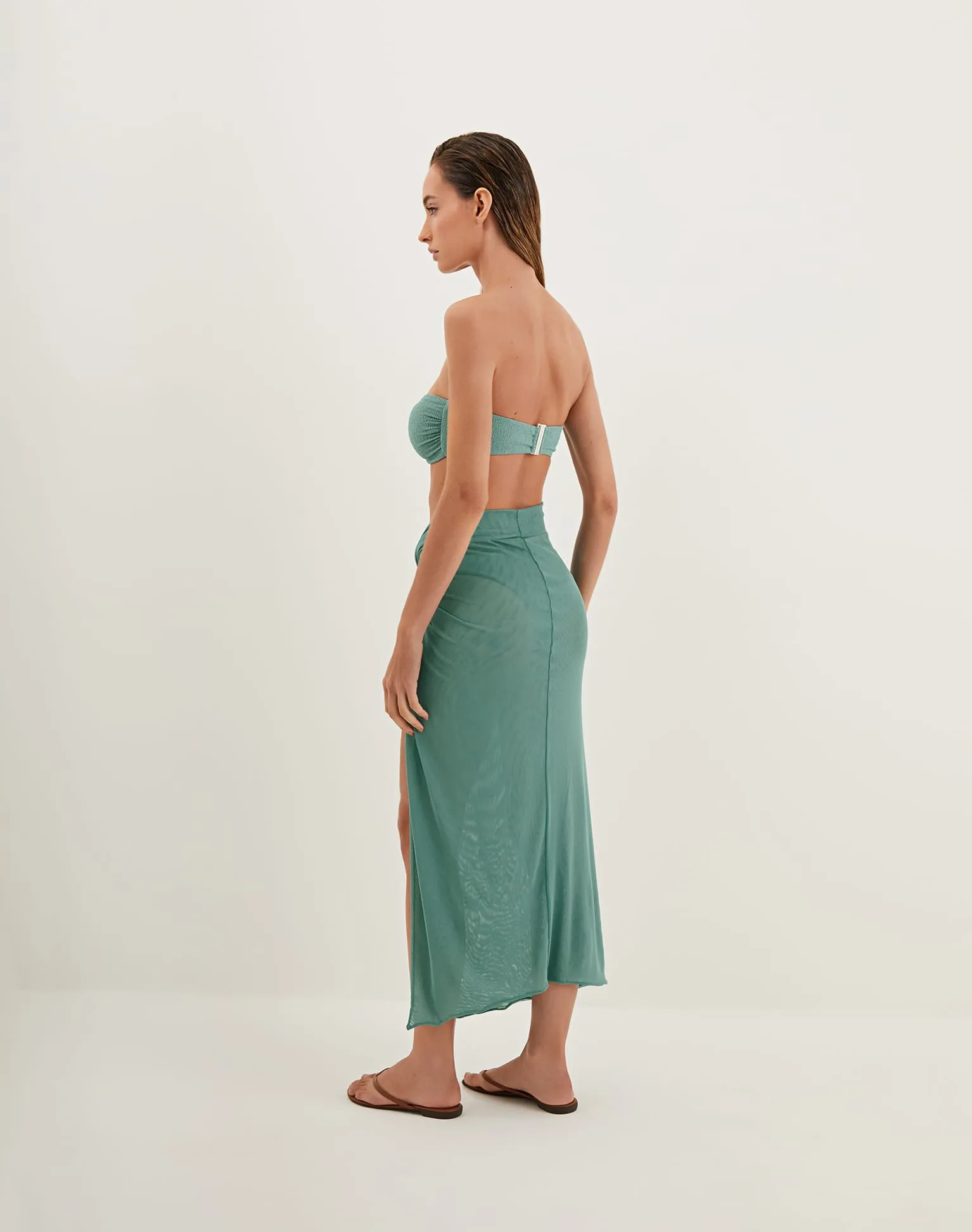 Karen Midi Skirt - Seaglass