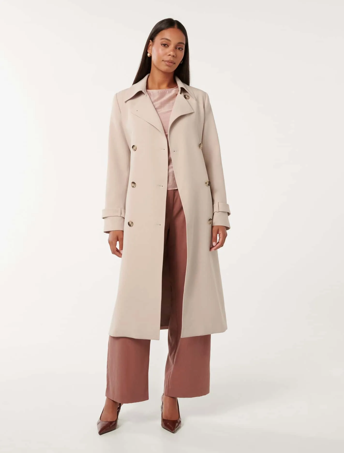 Leanne Crepe Trench Coat