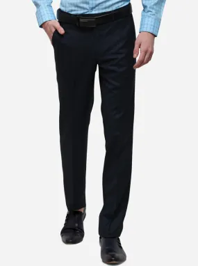 Legion Blue Solid Slim Fit Formal Trouser | Metal