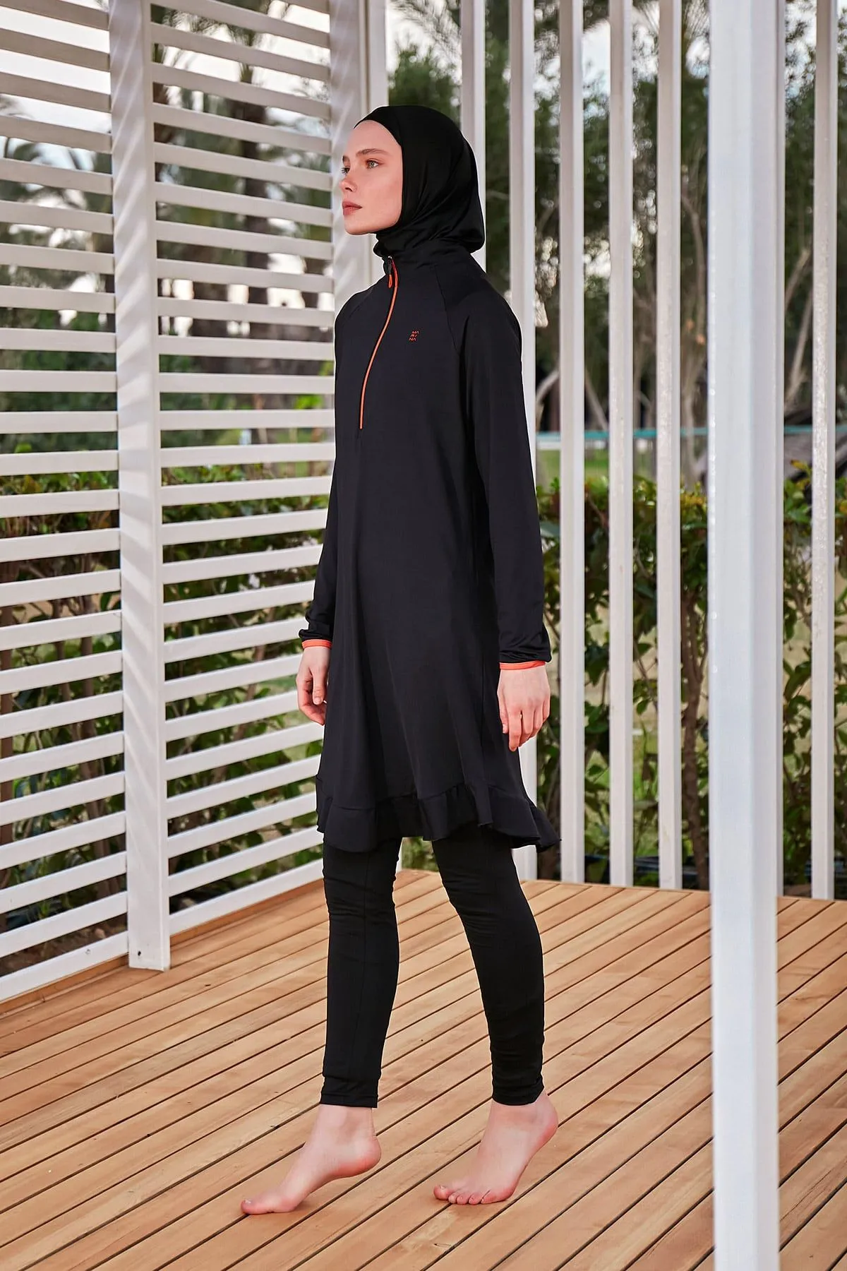 Lycra Black Burkini Modest Swimwear M2474